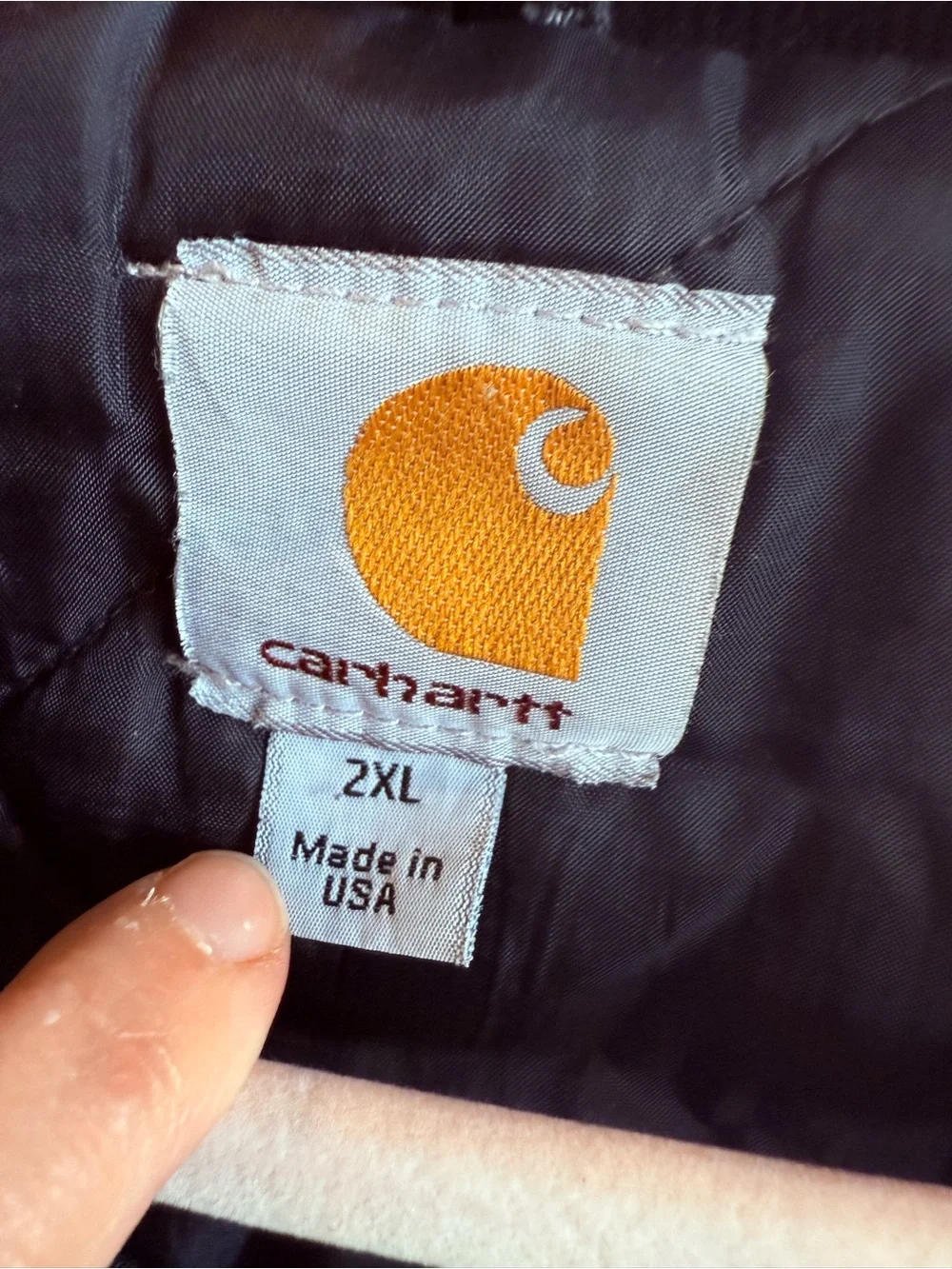 Vintage Carhartt faded black work wear arctic jacket